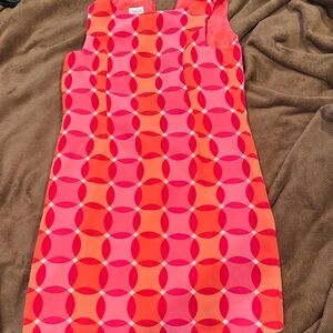 Talbots Pink and Red Patterned Kids Dress 12